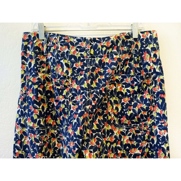 MAEVE Anthropologie Olive Leaves Colette Crop Wide Leg Pants sz. 31 Fit sz. M - Picture 7 of 11